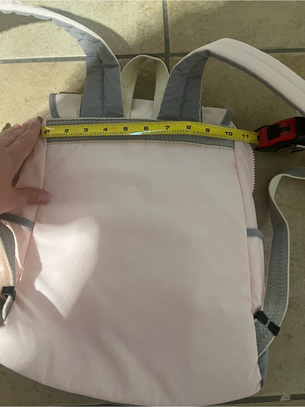 Kipling Pink and Gray Everyday Backpack - Picture 9 of 10